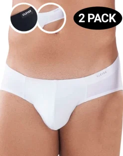 Clever 519940 2pk Australian Briefs Black-white