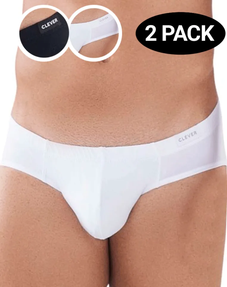 Clever 519940 2pk Australian Briefs Black-white