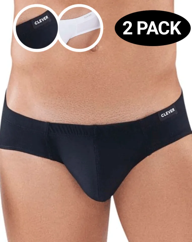 Clever 519940 2pk Australian Briefs Black-white