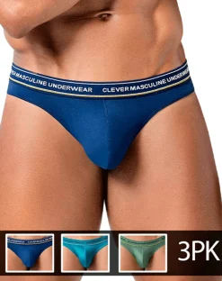 Clever 100010 3pk Australian Latin Thongs Blue-petrol-green