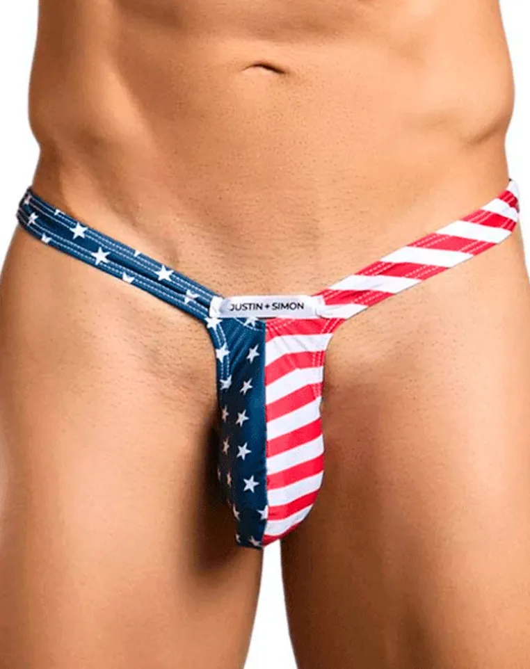 Justin+simon Xsjbu02 Bulge Thongs Usa Flag