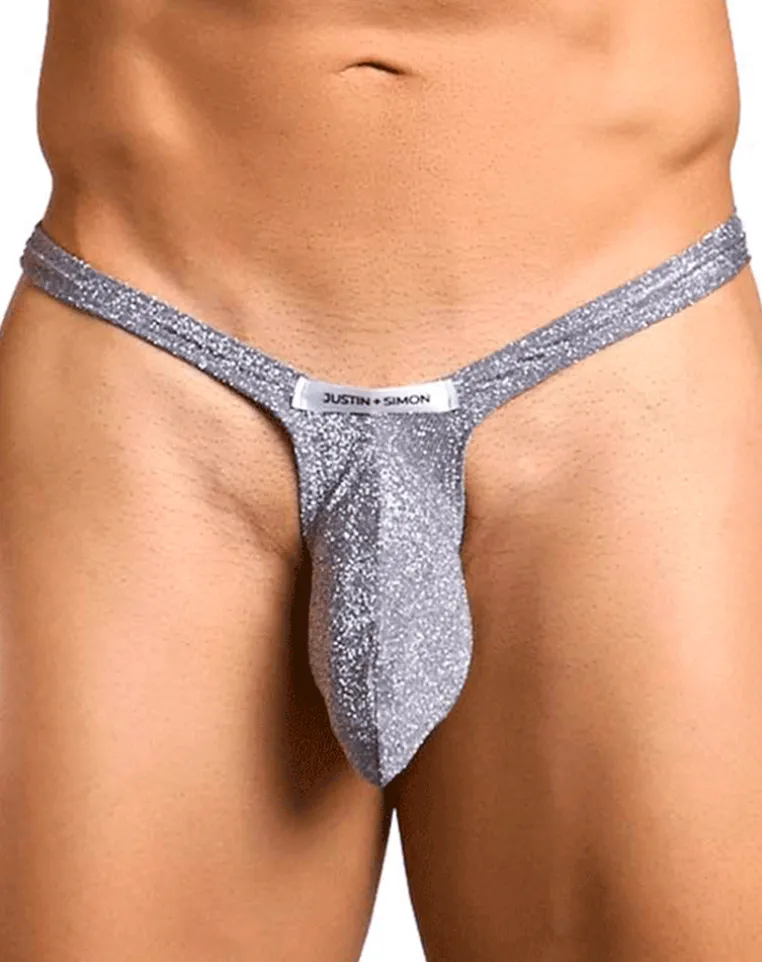 Justin+simon Xsjbu02 Bulge Thongs Lurex Gray