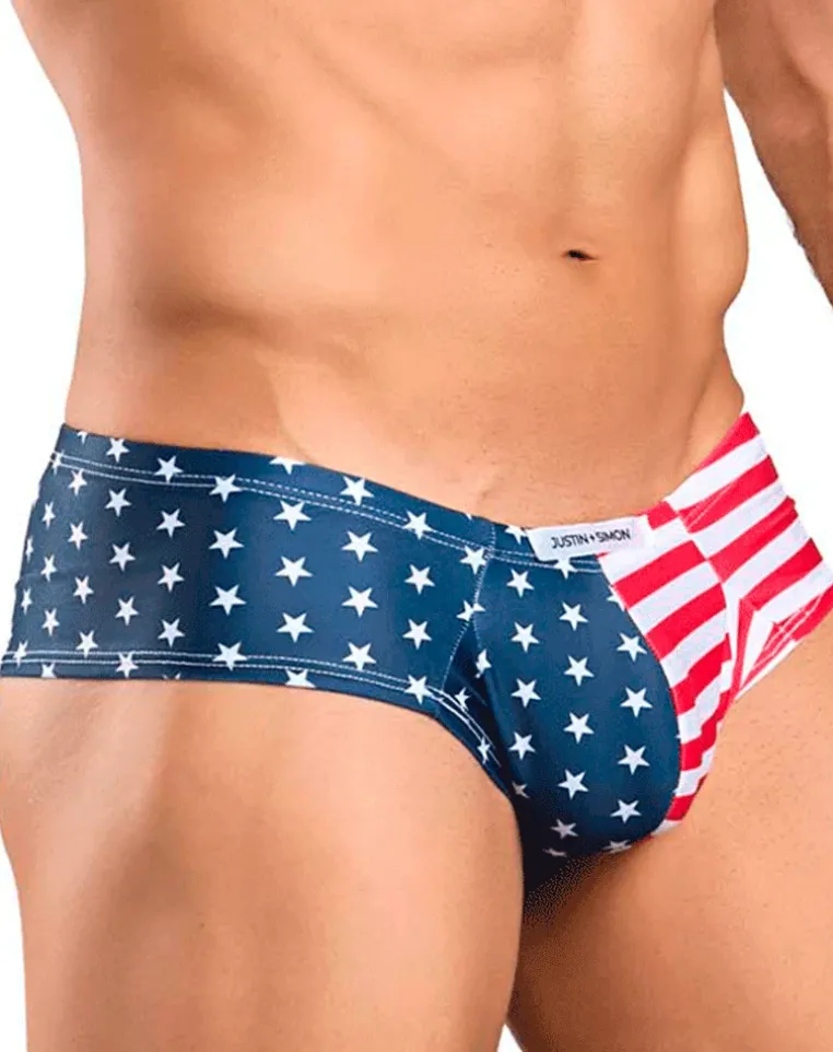 Justin+simon Xsj22 Cheek Briefs Usa Flag
