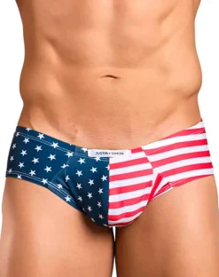 Justin+simon Xsj22 Cheek Briefs Usa Flag