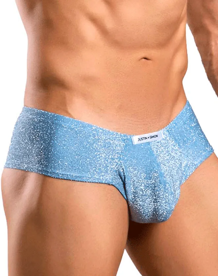 Justin+simon Xsj22 Cheek Briefs Lurex Blue