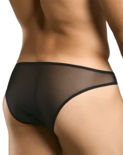 Justin+simon Xsj01 Classic Silky Bikini Black Mesh
