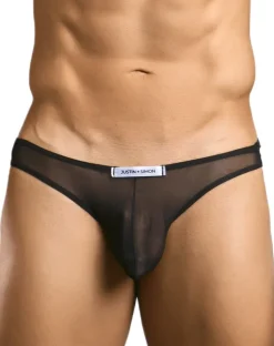 Justin+simon Xsj01 Classic Silky Bikini Black Mesh