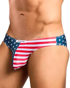 Justin+simon Xsj01 Classic Silky Bikini Usa Flag