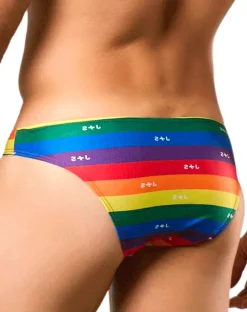 Justin+simon Xsj01 Classic Silky Bikini Pride Flag