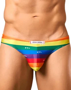 Justin+simon Xsj01 Classic Silky Bikini Pride Flag