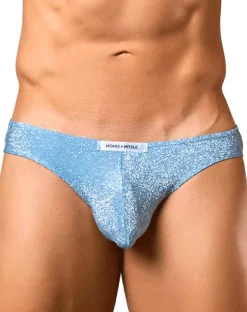 Justin+simon Xsj01 Classic Silky Bikini Lurex Blue
