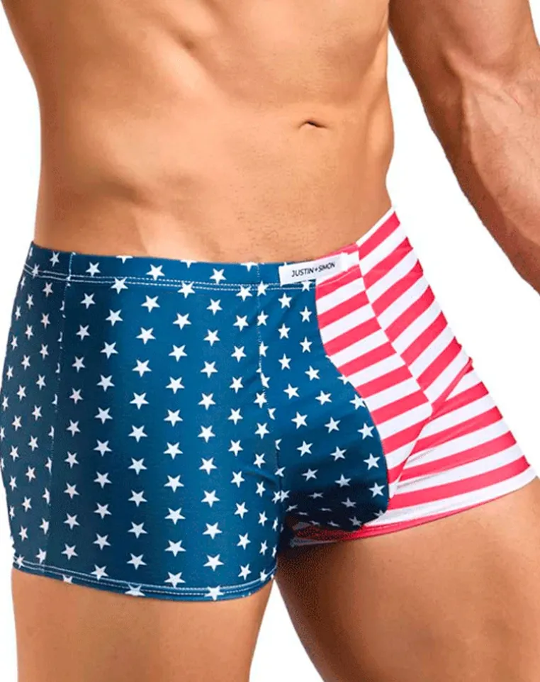 Justin+simon Xsj08 Classic Trunks Usa Flag