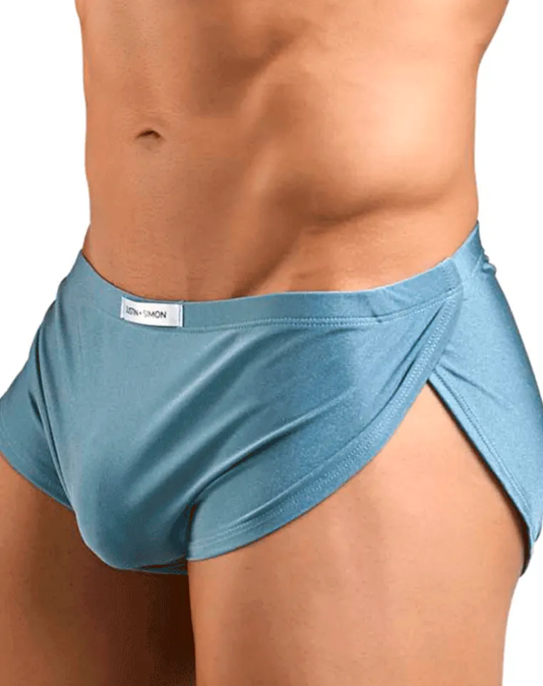 Justin+simon Xsj09 Running Shorts Metal Green