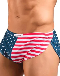 Justin+simon Xsj09 Running Shorts Usa Flag