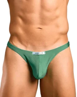 Justin+simon Xsj03 Silky Sexy Thongs New Green