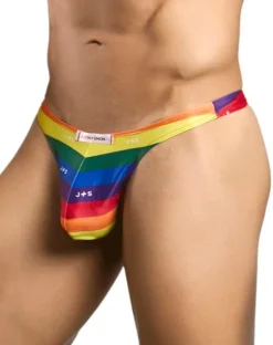 Justin+simon Xsj03 Silky Sexy Thongs Pride Flag