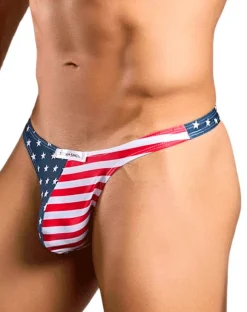 Justin+simon Xsj03 Silky Sexy Thongs Usa Flag