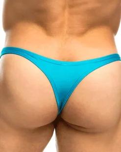 Justin+simon Xsj03 Silky Sexy Thongs Turquoise