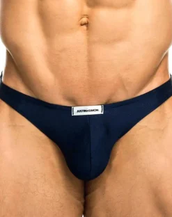 Justin+simon Xsj03 Silky Sexy Thongs Navy