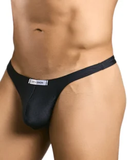 Justin+simon Xsj03 Silky Sexy Thongs Black
