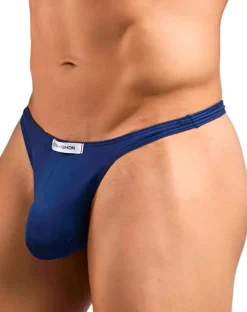 Justin+simon Xsj03 Silky Sexy Thongs Peach Navy