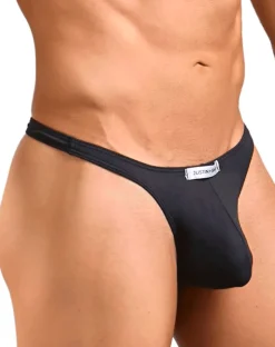 Justin+simon Xsj03 Silky Sexy Thongs Peach Black