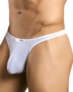 Justin+simon Xsj03 Silky Sexy Thongs White Mesh