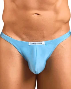 Justin+simon Xsj03 Silky Sexy Thongs Baby Blue