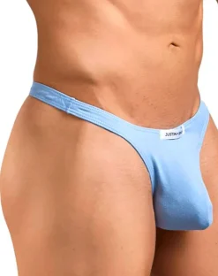 Justin+simon Xsj03 Silky Sexy Thongs Peach Blue
