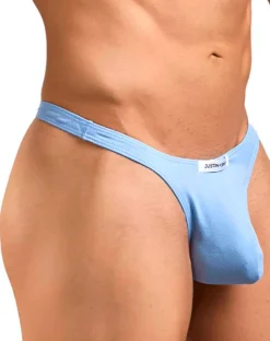 Justin+simon Xsj03 Silky Sexy Thongs Peach Blue
