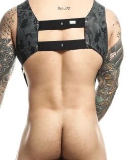 Malebasics Dmbl08 Dngeon Croptop Cockring Harness Black