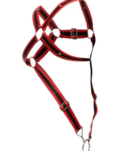Malebasics Dmbl07 Dngeon Cross Cock Ring Harness Red