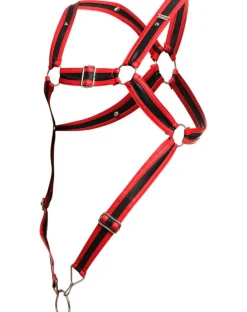 Malebasics Dmbl07 Dngeon Cross Cock Ring Harness Red