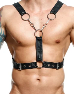 Malebasics Dmbl09 Dngeon Cross Chain Harness Black