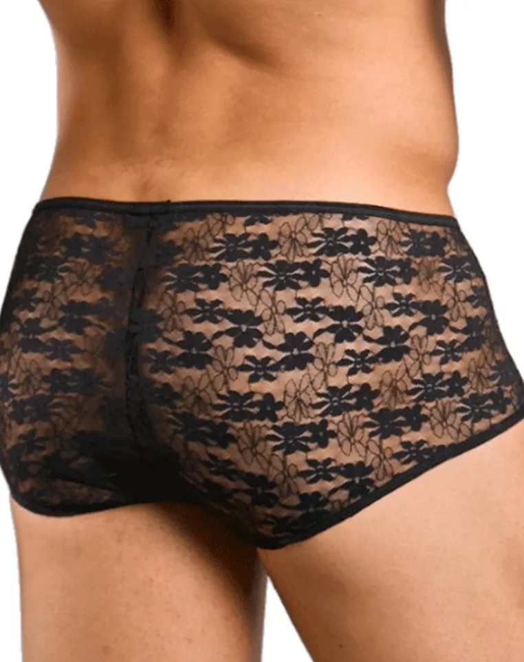Malebasics Mbl83 Loop Cheeky Trunks Black Lace