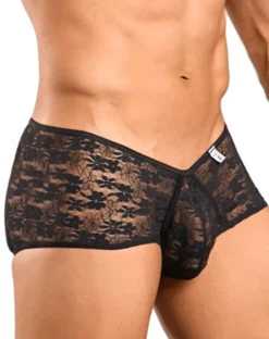 Malebasics Mbl83 Loop Cheeky Trunks Black Lace