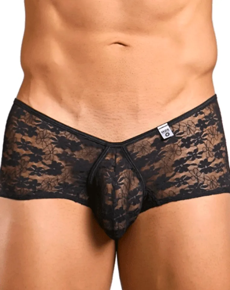 Malebasics Mbl83 Loop Cheeky Trunks Black Lace