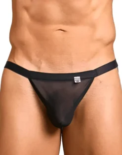 Malebasics Mbl85 Y Sexy Thongs Black Mesh