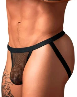 Male Power 388-11c Fishnet 2 Jockstrap Black