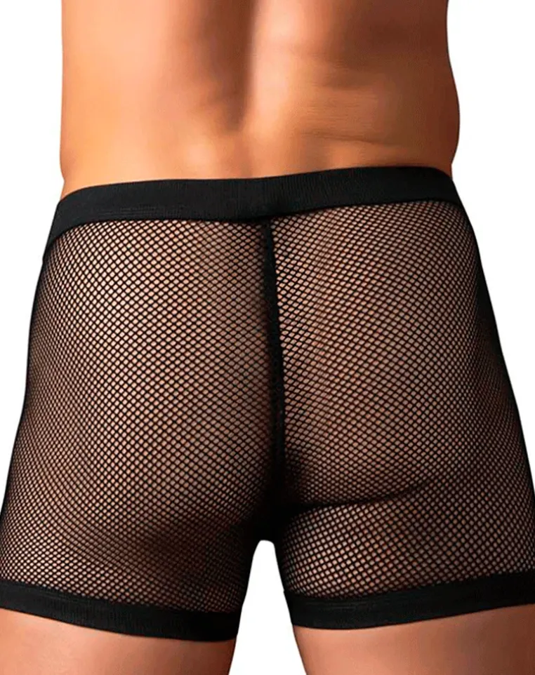Male Power 152-11c Fishnet 2 Pouch Short Black