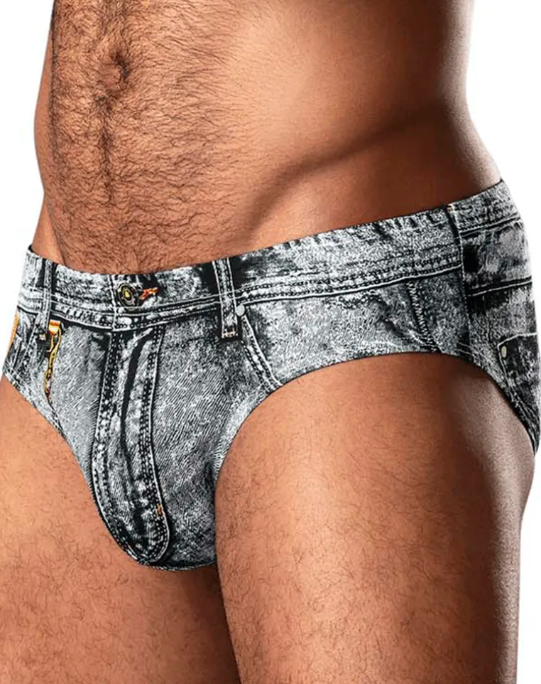 Male Power 486-286 Dirty Denim Bikini Denim Print