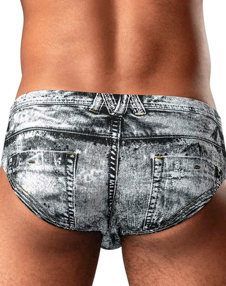 Male Power 486-286 Dirty Denim Bikini Denim Print