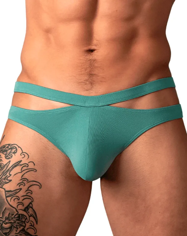 Male Power 237-308 Eco Cozy Cutout Thong Green