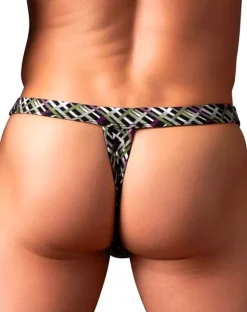 Male Power 419-303 Gridlocked Thong Straps-rings Printed