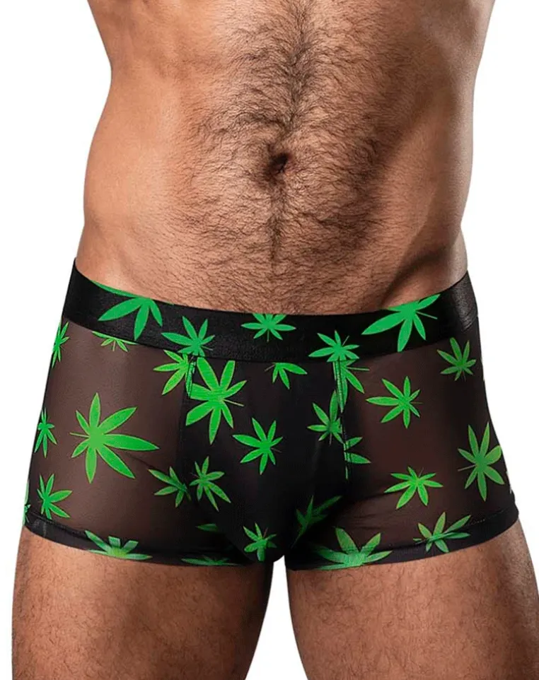 Male Power 145-294 Hazy Dayz Pouch Short Pot Leaf