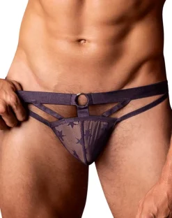 Male Power 416-291 Love Star Thong With Ring Purple