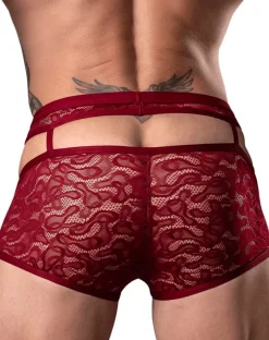 Male Power 126-289 Lucifer Cut Out Short Burgundy