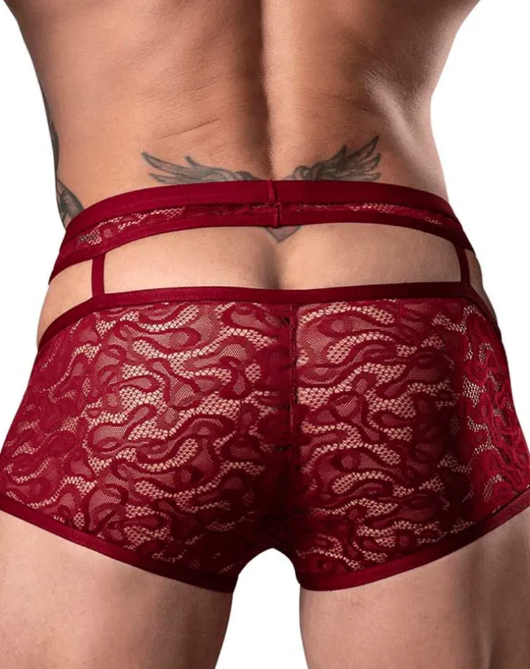 Male Power 126-289 Lucifer Cut Out Short Burgundy