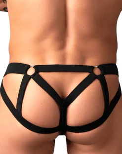 Male Power 352-307 Mesh 2 Strappy Ring Jock Black