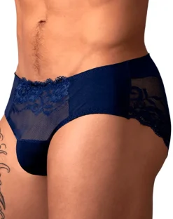 Male Power 492-280 Sassy Lace Bikini Sold Pouch Navy